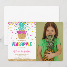 Ananas verjaardagsfoto uitnodiging