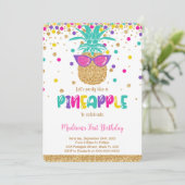 Ananas verjaardagsuitnodiging kaart (Staand voorkant)