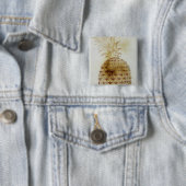 ananas vierkante button 5,1 cm (In situ)