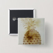 ananas vierkante button 5,1 cm (Voorkant /achterkant)
