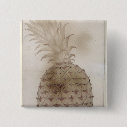 ananas, vierkante button 5,1 cm (Voorkant)