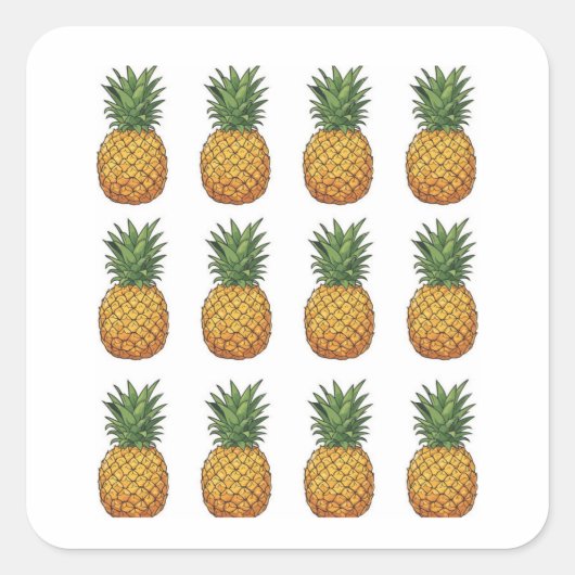 Ananas vierkante sticker (Voorkant)