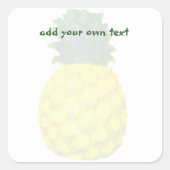 ananas vierkante sticker (Voorkant)