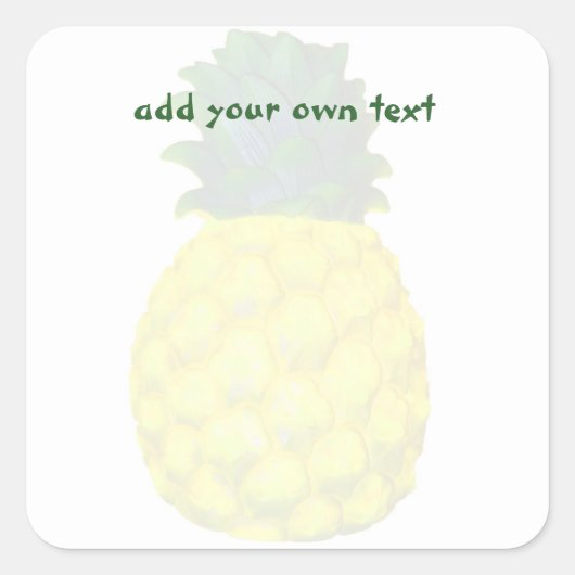 ananas vierkante sticker (Voorkant)