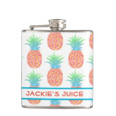 Ananas Vinyl Verpakte kolf Heupfles (Voorkant)