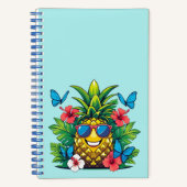 Ananas Vlinder Hibiscus Vibes Notitieboek (Voorkant)