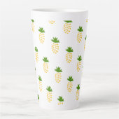 ananas Vruchtenpatroon Latte Mok (Voorkant)