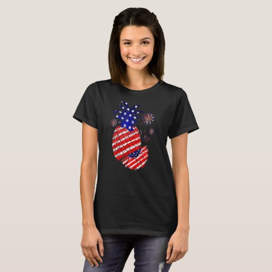 Ananas vs vlag 4e juli patriottisch onafhankelijk t-shirt (Voorkant volledig)