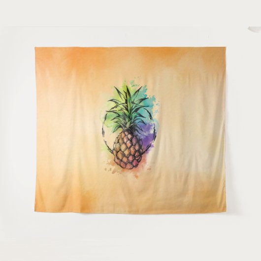 Ananas Wandkleed (Voorkant (horizontaal))