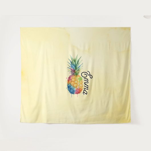 Ananas Wandkleed (Voorkant (horizontaal))