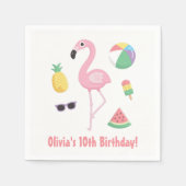 Ananas Watermeloen Flamingo Summer Party Servetten (Voorkant)