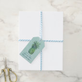 Ananas Waterverf Cadeaulabel (Met Touw)