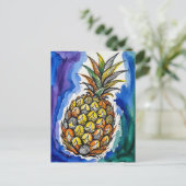 Ananas Waterverf Doodle Briefkaart (Staand voorkant)