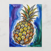 Ananas Waterverf Doodle Briefkaart (Voorkant)