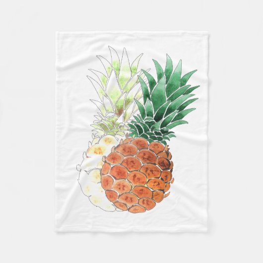 Ananas, waterverf. fleece deken (Voorkant)