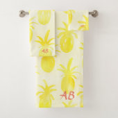 Ananas waterverf geel bad handdoek (Insitu)