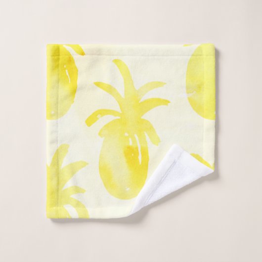 Ananas waterverf geel bad handdoek (Wasdoekje)
