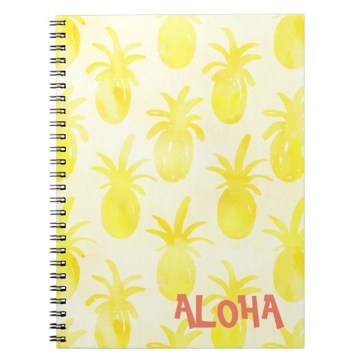 Ananas waterverf geel notitieboek (Voorkant)