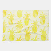 Ananas waterverf geel theedoek (Horizontaal)