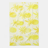 Ananas waterverf geel theedoek (Verticaal)