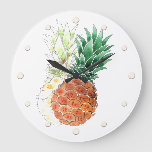 Ananas, waterverf. grote klok (Voorkant)