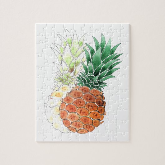 Ananas, waterverf. legpuzzel (Verticaal)