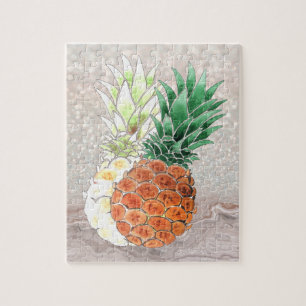 Ananas, waterverf. legpuzzel