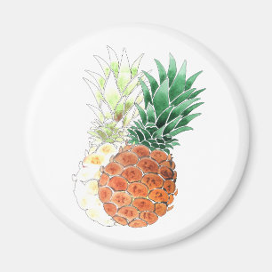 Ananas, waterverf. magneet
