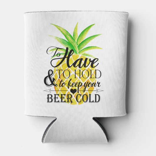 ananas Waterverf om bruiloft te houden Blikjeskoeler (Voorkant)