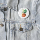 Ananas, waterverf. ronde button 5,7 cm (In situ)