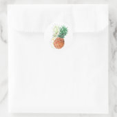 Ananas, waterverf. ronde sticker (Tas)