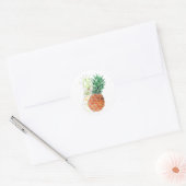Ananas, waterverf. ronde sticker (Envelop)