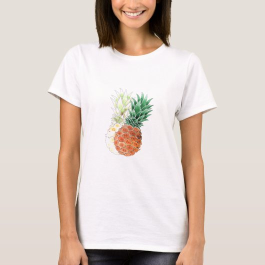 Ananas, waterverf. t-shirt (Voorkant)