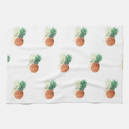 Ananas, waterverf. theedoek (Horizontaal)