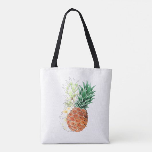Ananas, waterverf. tote bag (Achterkant)