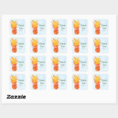 Ananas Waterverf Tropical Luau Party Stickers (Vel)