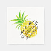 Ananas Waterverf Tropische bruiloft Servet (Voorkant)