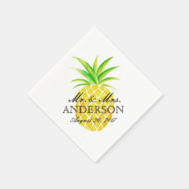 Ananas Waterverf Tropische bruiloft Servet