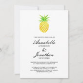 Ananas Waterverf Tropische bruiloft uitnodiging (Voorkant)