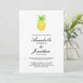 Ananas Waterverf Tropische bruiloft uitnodiging (Staand voorkant)