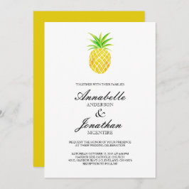 Ananas Waterverf Tropische bruiloft uitnodiging