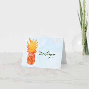 Ananas Waterverf Tropische Luau Bedankkaart