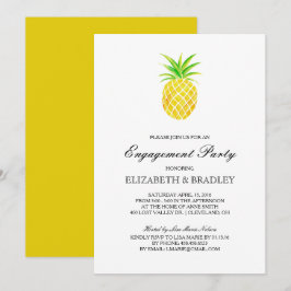 Ananas Waterverf Tropische Verlovingsfeest Kaart