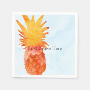 Ananas Waterverf Tropische Zomerfeest Servetten