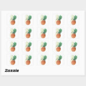 Ananas, waterverf. vierkante sticker (Vel)