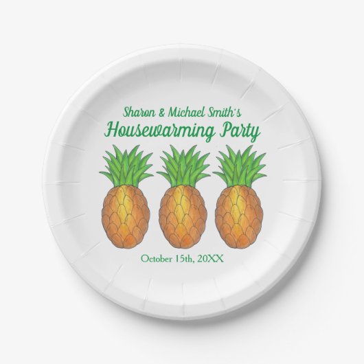 Ananas Welkom Open House Housewarming Party Papieren Bordje (Voorkant)