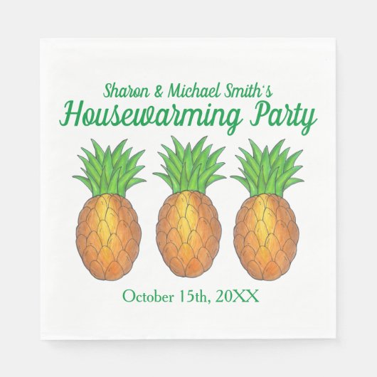 Ananas Welkom Open House Housewarming Party Servet (Voorkant)