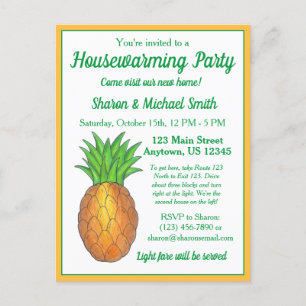 Ananas Welkom Open House Housewarming Party Uitnodiging Briefkaart