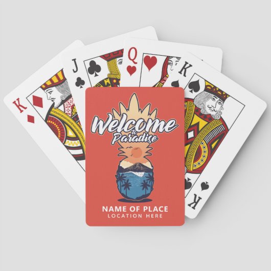 ananas Welkome aangepaste tekstspeelkaarten Pokerkaarten (Achterkant)