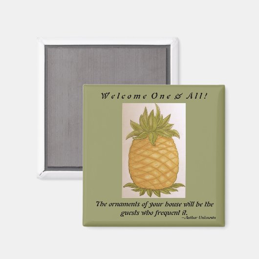 Ananas Welkomstmagneet Magneet (Voorkant / Achterkant)